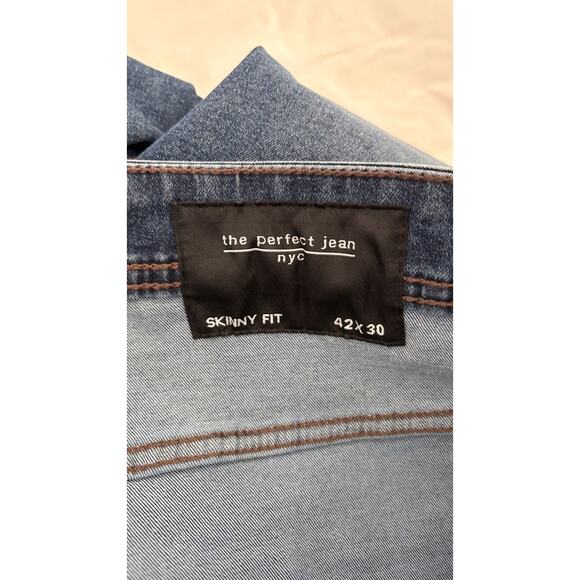 The Perfect Jean NYC OG Stretch Skinny Fit Denim Jeans Men 42x30 Admiral New - Picture 12 of 14